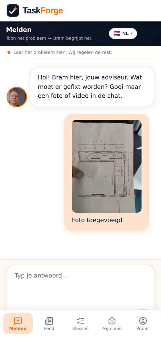 Chat met Bram waarin de klant een foto stuurt