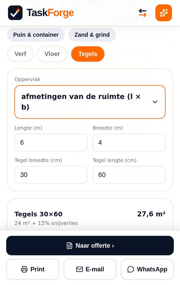 Tegel-uitkomst met lijm, voegsel en plinttegels